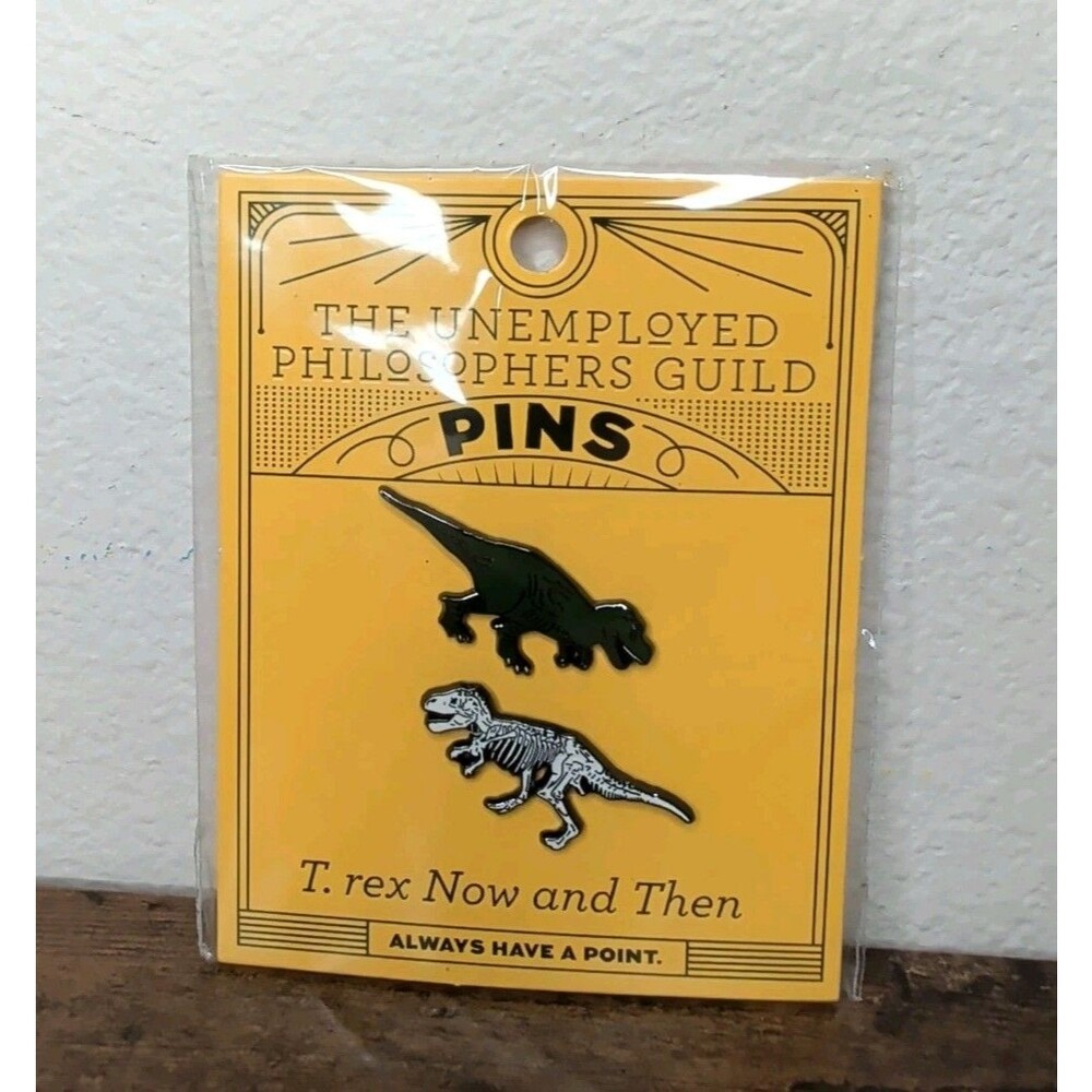 The Unemployed Philosophers Guild T. Rex Now and Then Dinosaur Pins